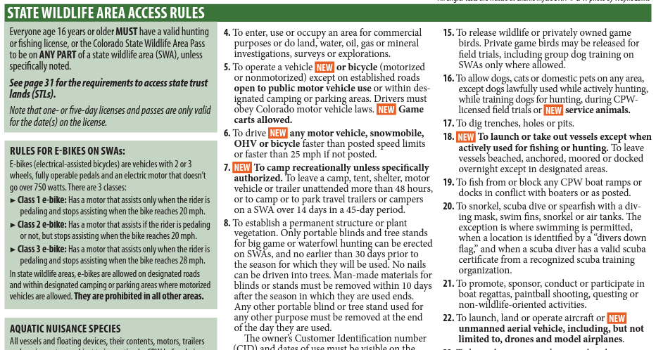 Image of the updates to the access rules for SWAs. 