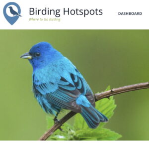 Birding hotspots dashboard with Indigo Bunting